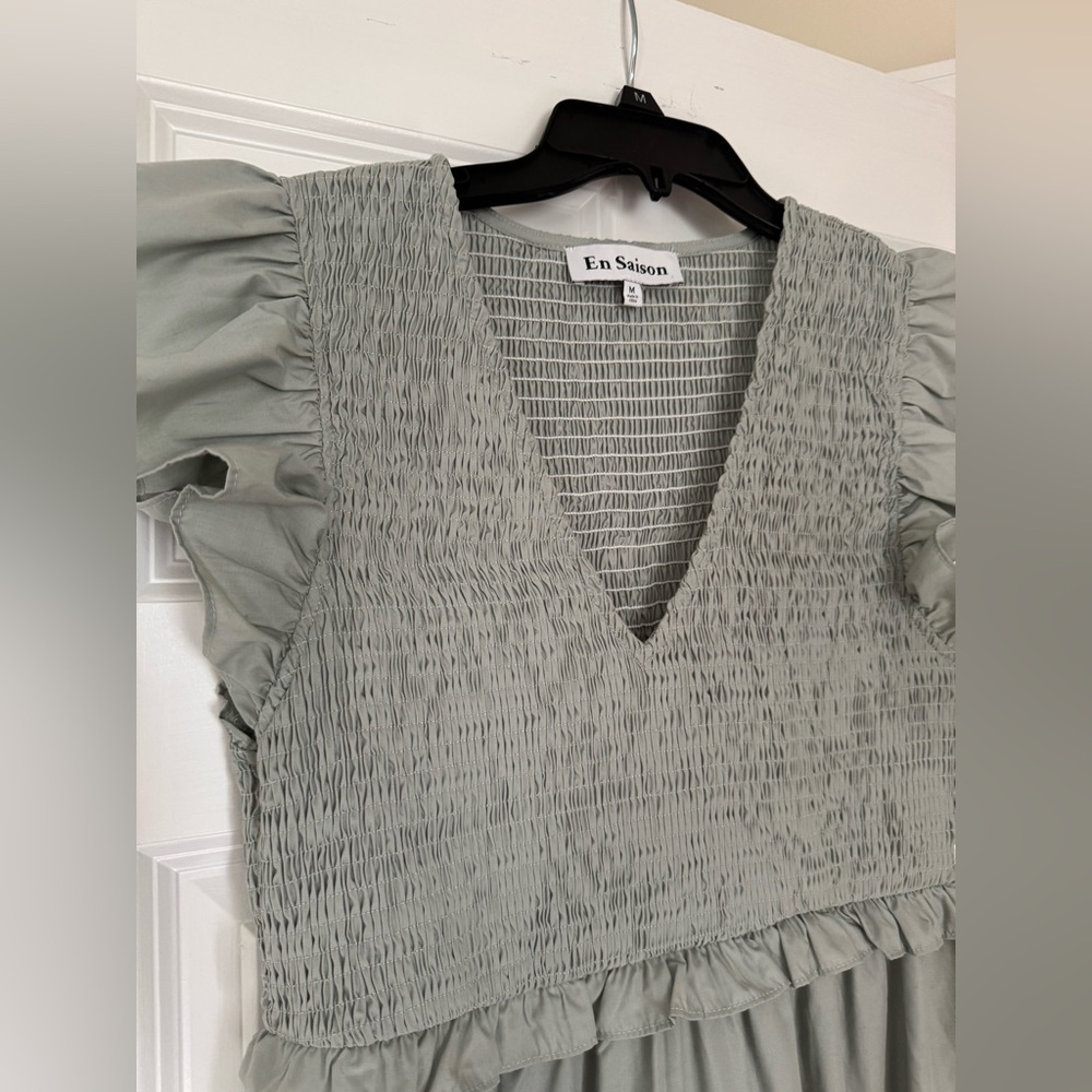 Sage Green En Saison Tiered Dress